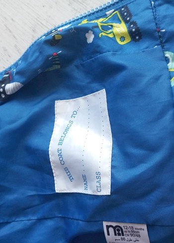 12-18 Ay Beden Mavi Kapüşonlu Erkek Çocuk Yağmurluk