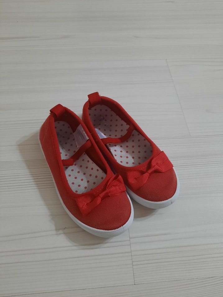 Kız Çocuk Kırmızı Fiyonk Detaylı Babet - Görsel 2