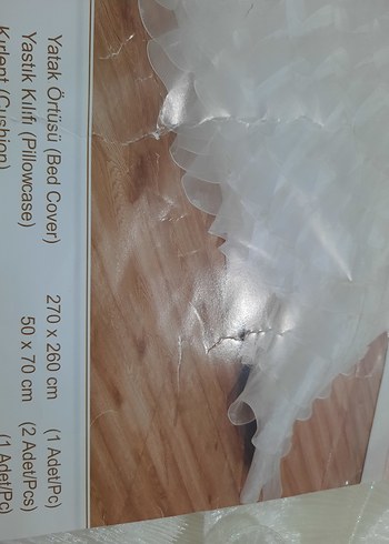 Nakışlı Beyaz Yatak Örtüsü - Görsel 14