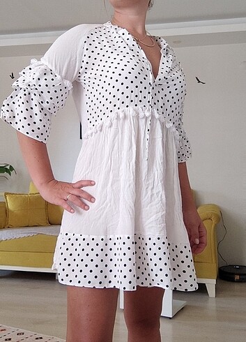 Beachwear puantiyeli elbise