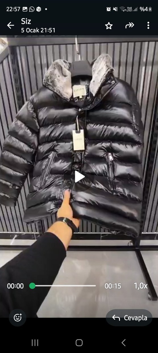 Kemer Detaylı Siyah Deri Kadın Kışlık Mont - Görsel 2