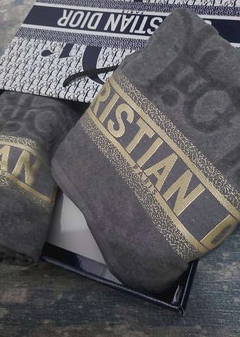 Mavi Parlak Baskılı Havlu VUI Detaylı - Görsel 3