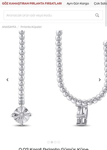 Zen Diamond 0,02 Karat Pirlanta Gümüş Küpe