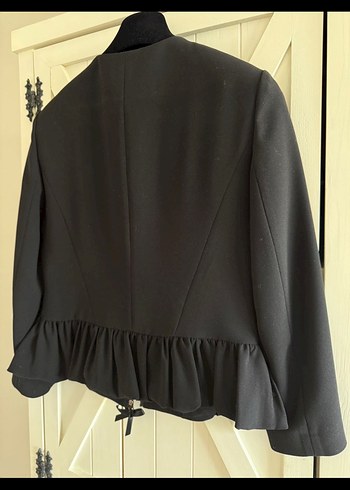 Kemerli Siyah Kadın Blazer Ceket - Görsel 5