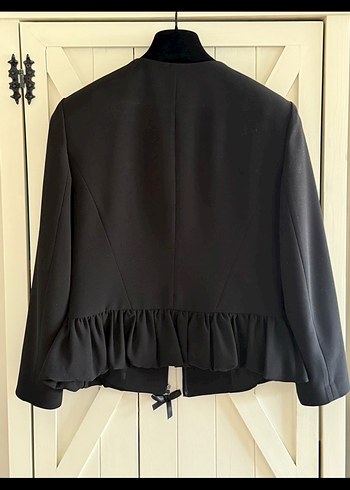 Kemerli Siyah Kadın Blazer Ceket - Görsel 4