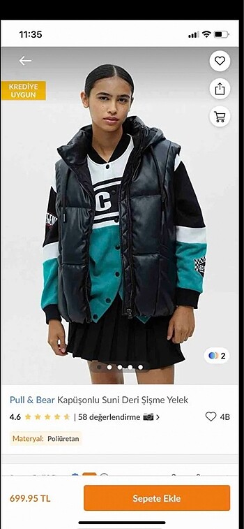 Suni Deri Şişme Yelek Pull And Bear Yelek 20 İndirimli Gardrops