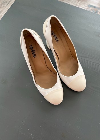 Klasik Beyaz Kadın Blok Topuklu Stiletto - Görsel 3