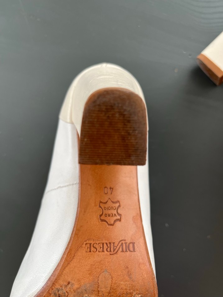 Klasik Beyaz Kadın Blok Topuklu Stiletto - Görsel 2