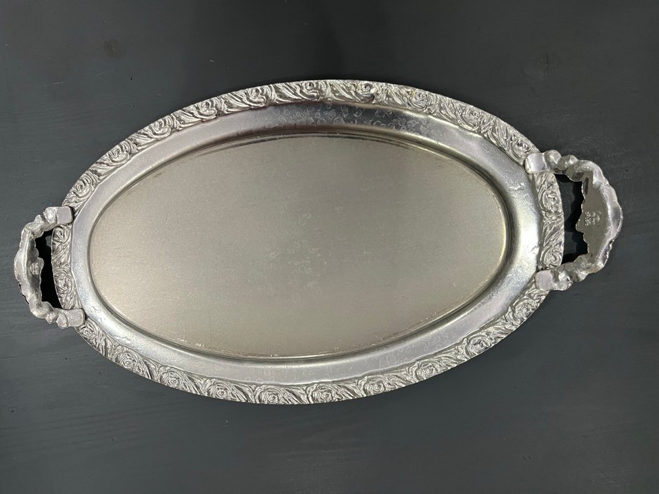 Dalgıç Şık Parlak Beyaz Oval Tepsi - Görsel 3