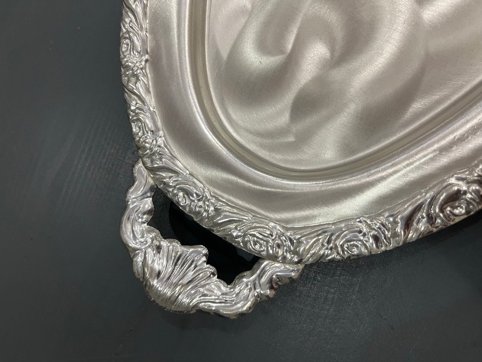 Dalgıç Şık Parlak Beyaz Oval Tepsi - Görsel 2