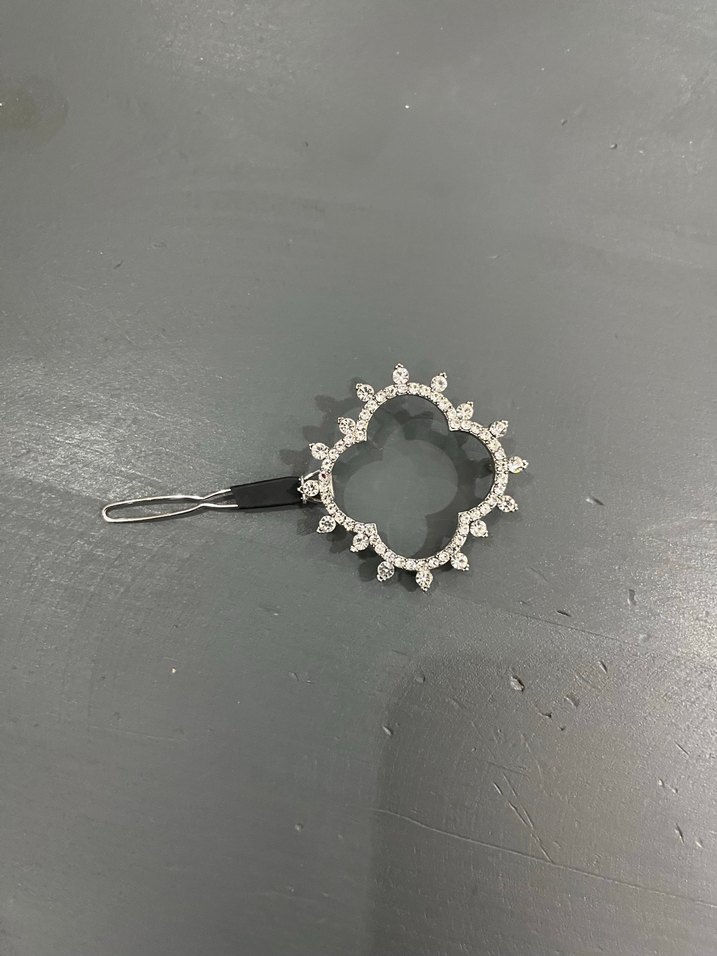 Gri Taşlı Metal Saç Tokası/yaka tokası - Görsel 2