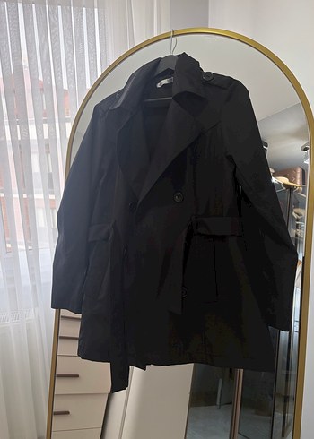 Siyah trençkot - Görsel 3