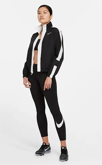 Nike Sportswear Essential Gx Mid Rise Legging Swoosh Kadın Siyah