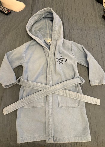 Nakışlı Mavi Erkek Çocuk Bornoz - Görsel 7