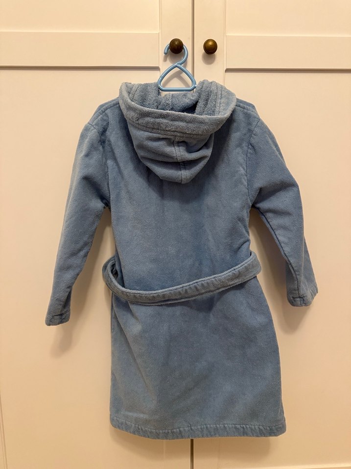 Nakışlı Mavi Erkek Çocuk Bornoz - Görsel 3