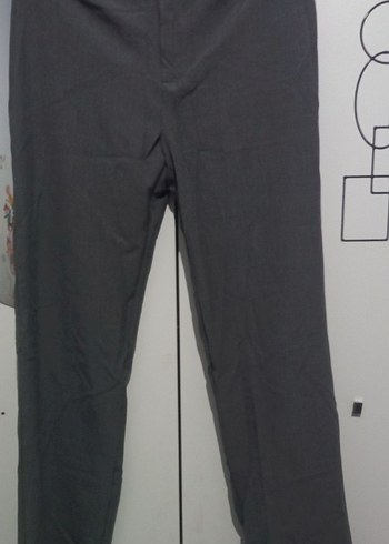 Pull and Bear Gri Kadın Kumaş Pantolon