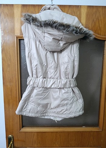 krem Kürklü Kadın Midi Yelek - Görsel 2