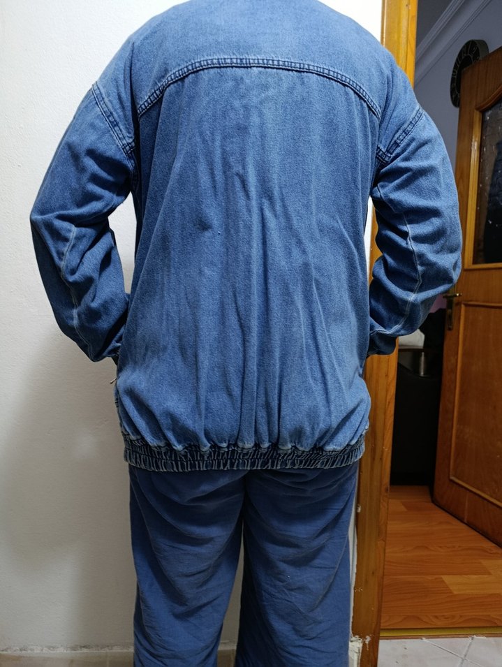 Kadın Mavi Kot Ceket Rahat Kesim - Görsel 3