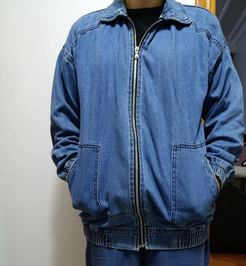 Kadın Mavi Kot Ceket Rahat Kesim - Görsel 4