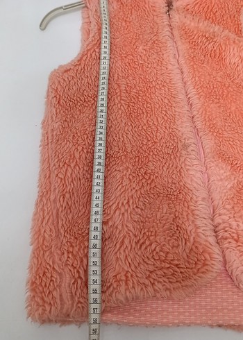 Kız Çocuk Peluş Yelek, Yüksek Yakalı, Pembe - Görsel 4