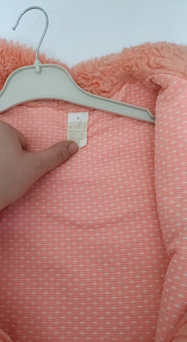 Kız Çocuk Peluş Yelek, Yüksek Yakalı, Pembe - Görsel 2