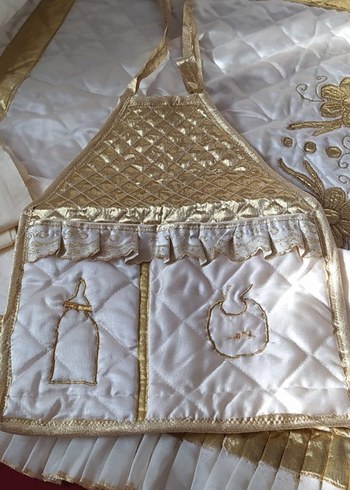 İşlemeli Beyaz Parlak Beşik takımı - Görsel 7