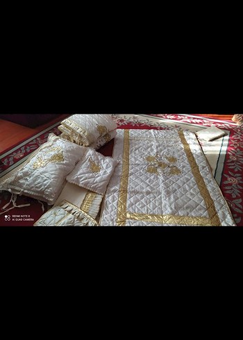 İşlemeli Beyaz Parlak Beşik takımı - Görsel 2