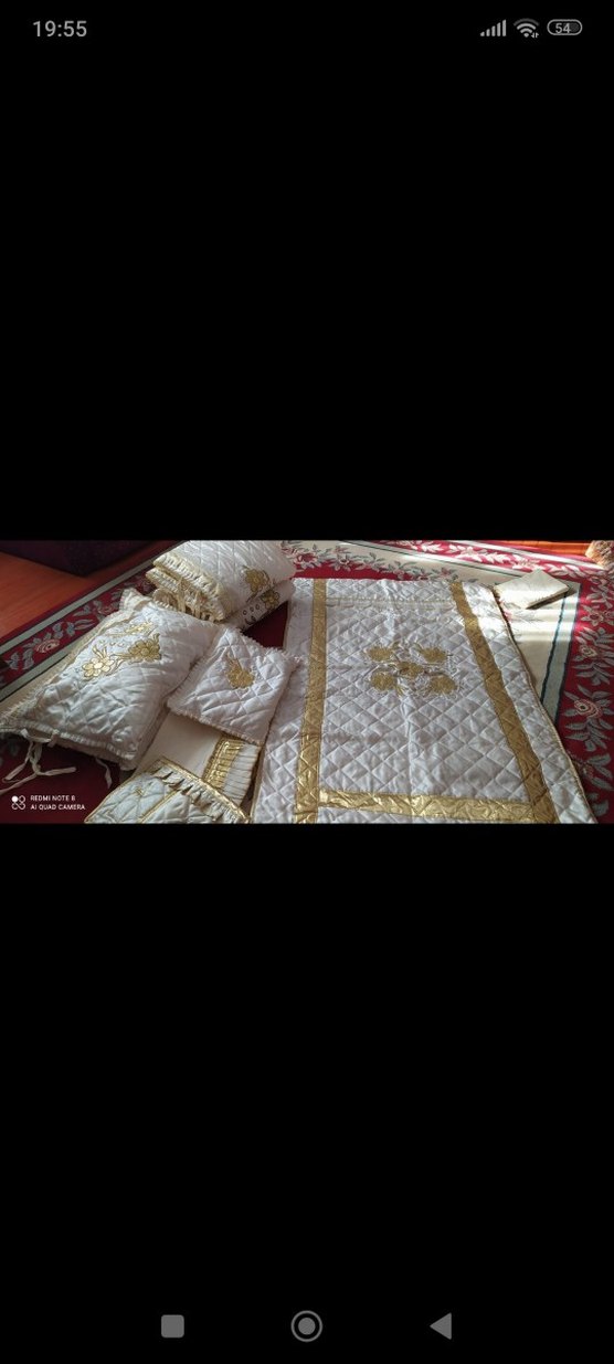 İşlemeli Beyaz Parlak Beşik takımı - Görsel 2