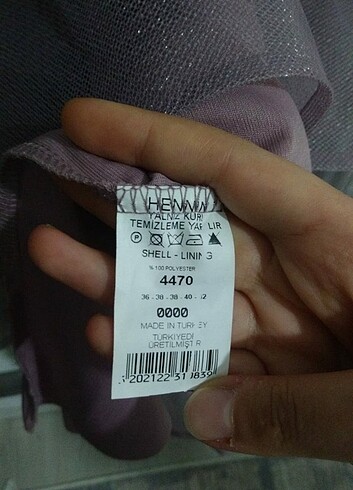 38 beden Lila renk abiye 1 kez giyildi - Görsel 7