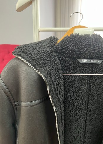 Kürklü Siyah Deri Kadın Ceket - Görsel 5