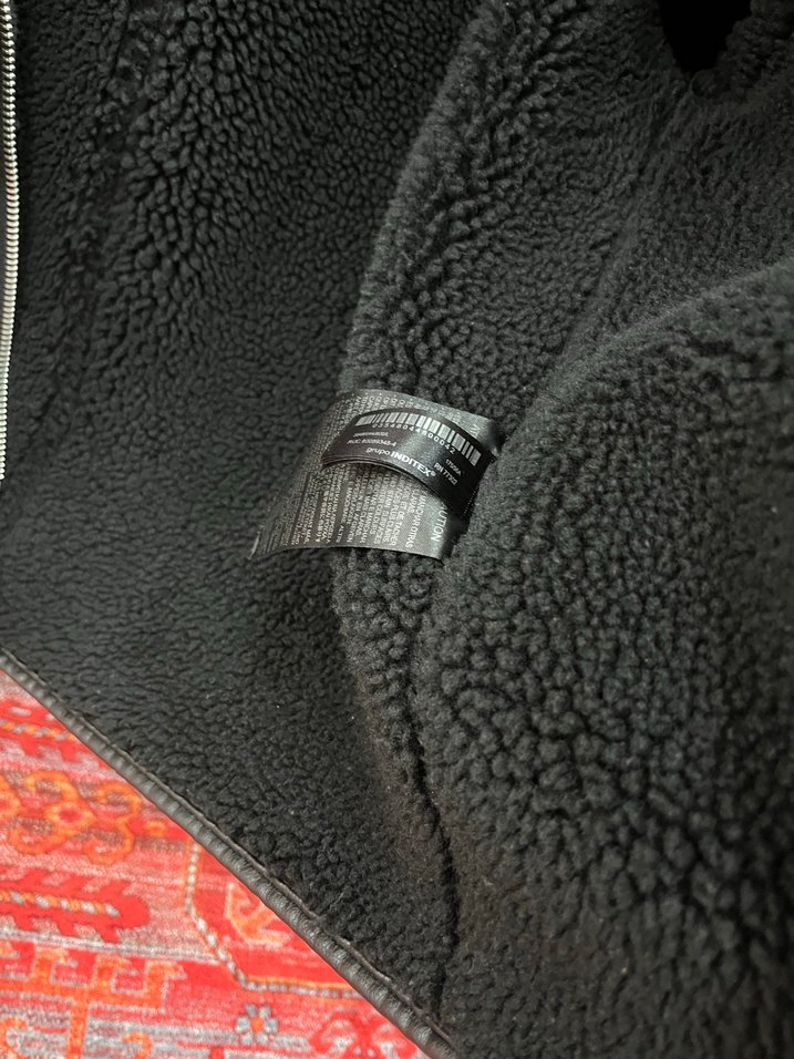 Kürklü Siyah Deri Kadın Ceket - Görsel 3