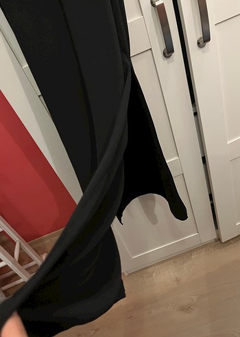 Siyah Uzun Kolsuz Yüksek Yakalı Elbise - Görsel 5