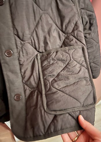 Düğmeli Kahverengi Midi Kadın Ceket - Görsel 5