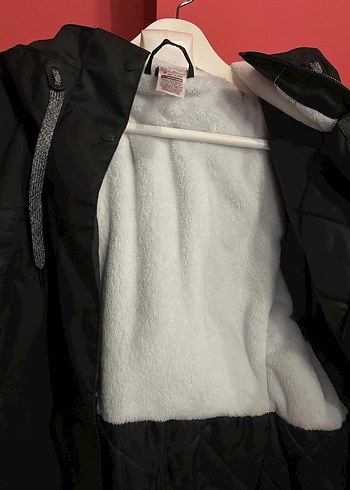 Kadın Siyah Baskılı Midi Parka - Görsel 4