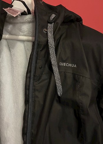 Kadın Siyah Baskılı Midi Parka - Görsel 3