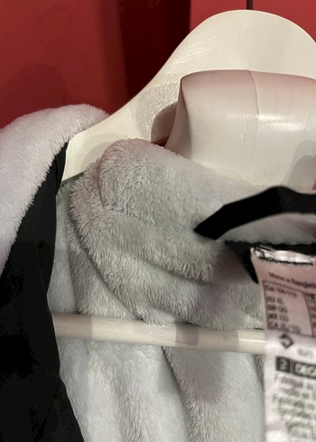 Kadın Siyah Baskılı Midi Parka - Görsel 6