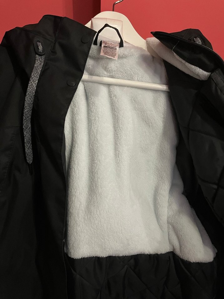 Kadın Siyah Baskılı Midi Parka - Görsel 4