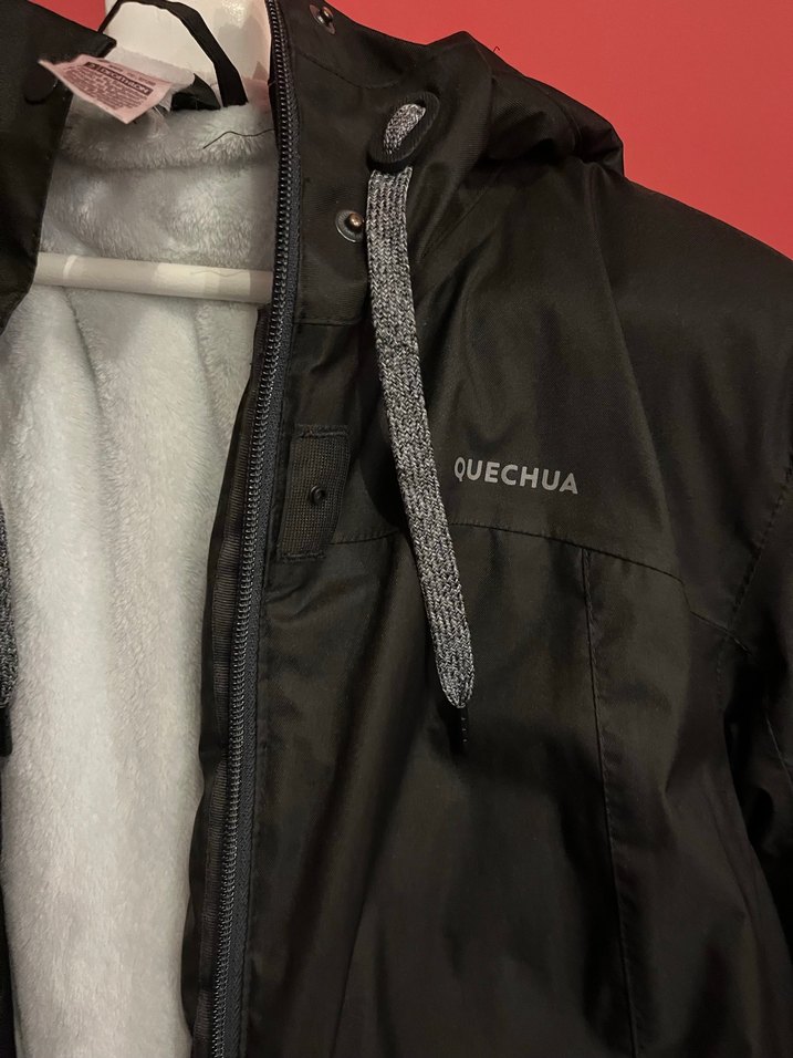 Kadın Siyah Baskılı Midi Parka - Görsel 3