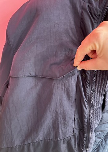 Gri Kapüşonlu Fermuarlı Erkek Mont - Görsel 5