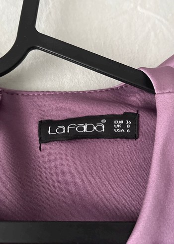 Uzun Parlak Mor Drapeli Kadın Elbise - Görsel 5