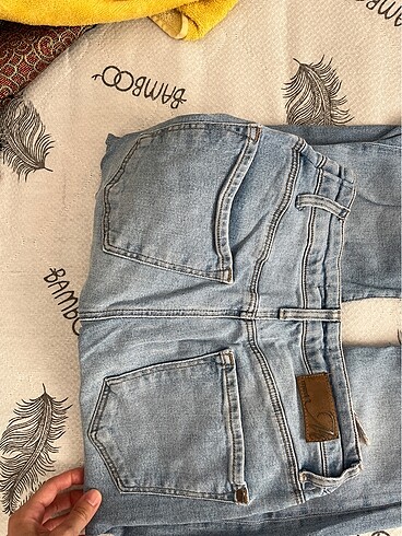 xs Beden mavi Renk Kot pantolon mom jean