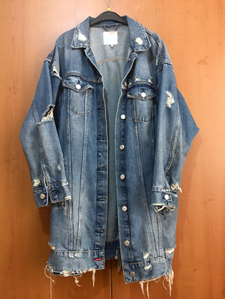 Zara zara ripped oversized denim ceket