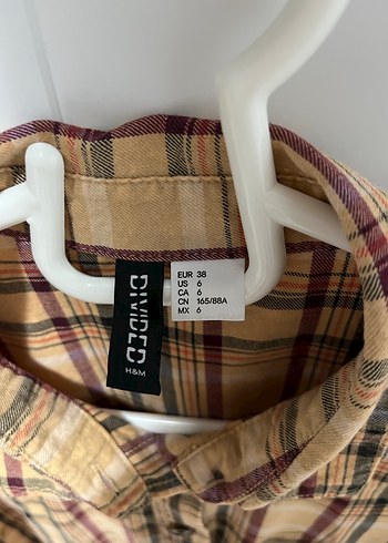 Bej Ekose Uzun Kollu Kadın Gömlek - Görsel 4