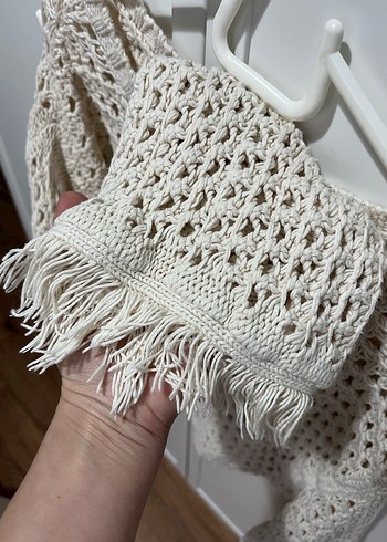 Bohem Gri Örgü Kadın Kazak - Görsel 6