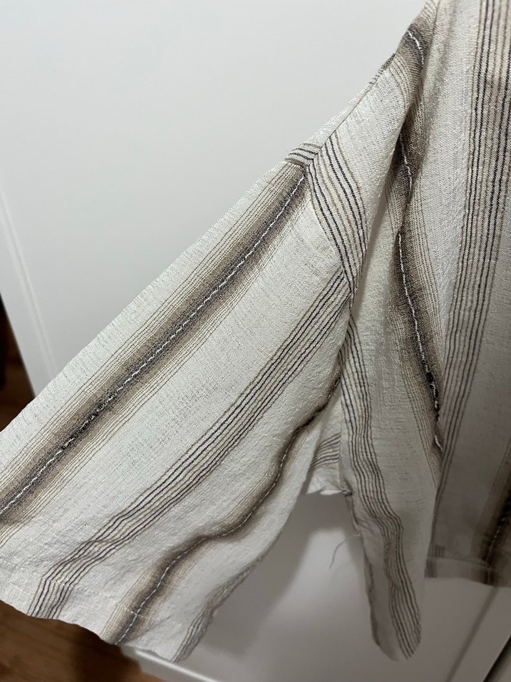 Düğmeli Keten Midi Gömlek - Görsel 4