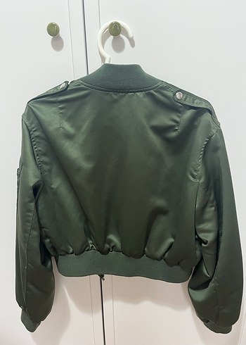 Koyu Yeşil Fermuarlı Kadın Ceket - Görsel 4