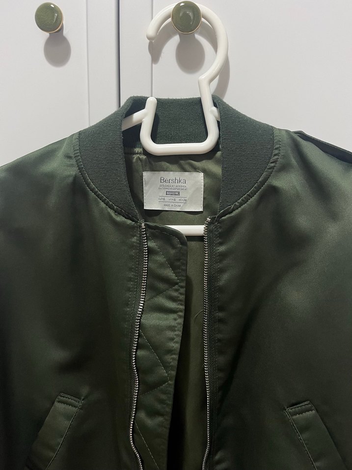 Koyu Yeşil Fermuarlı Kadın Ceket - Görsel 3