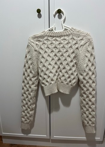 Zara Bej Örgü Kadın Kazak - Görsel 4