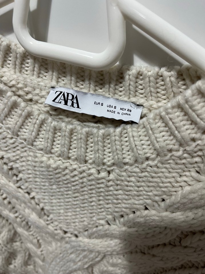Zara Bej Örgü Kadın Kazak - Görsel 3