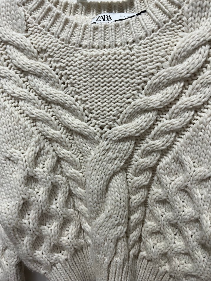 Zara Bej Örgü Kadın Kazak - Görsel 5